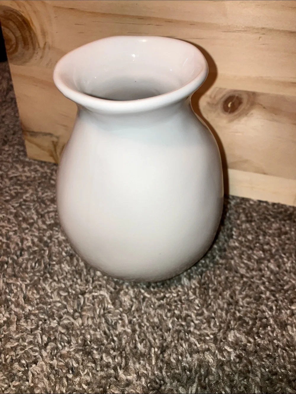 Rae Dunn White Ceramic Vase with Black Lettering TOMB HOLIDAY 5.5”